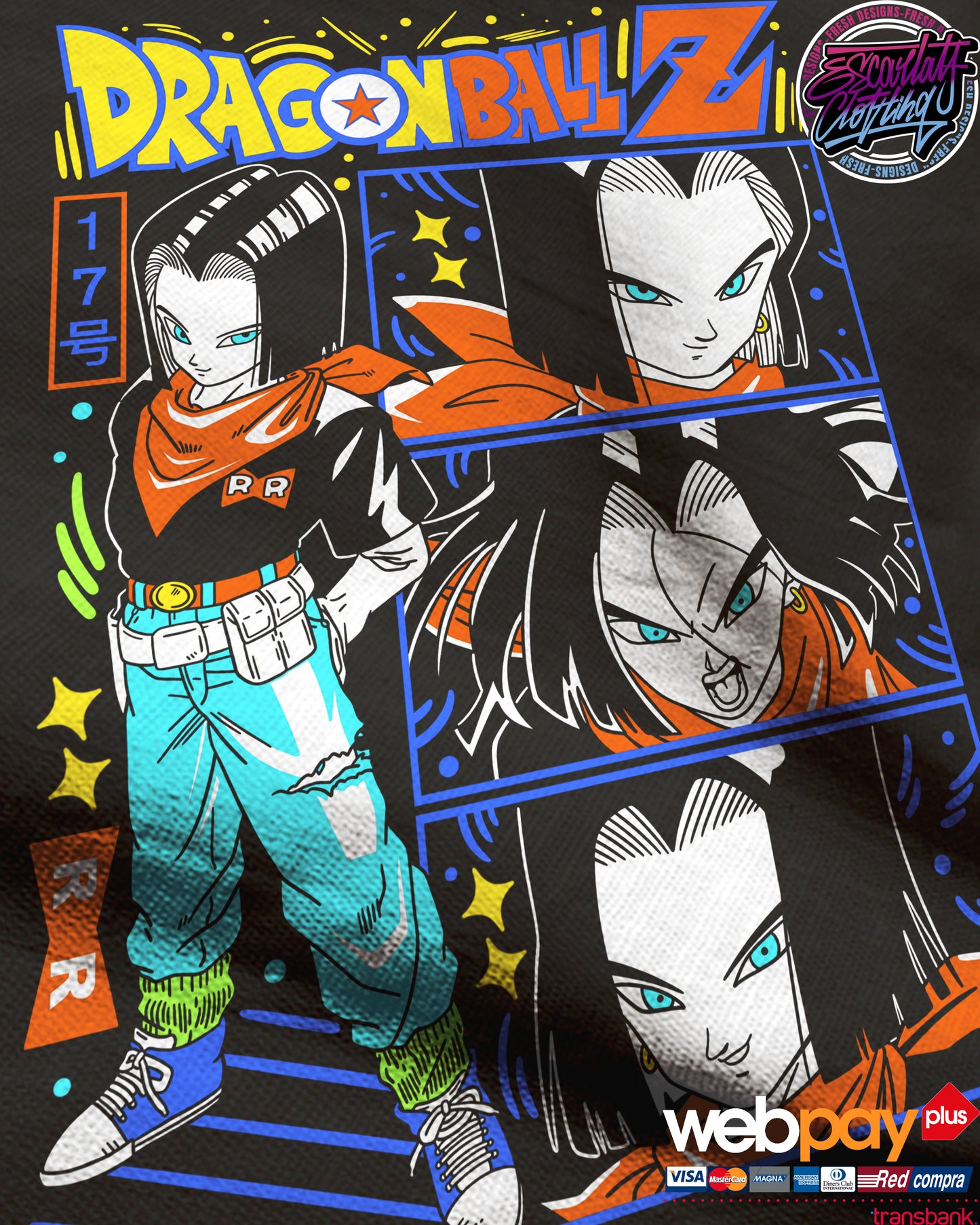 POLERA NUMERO 17 - DRAGONBALL Z