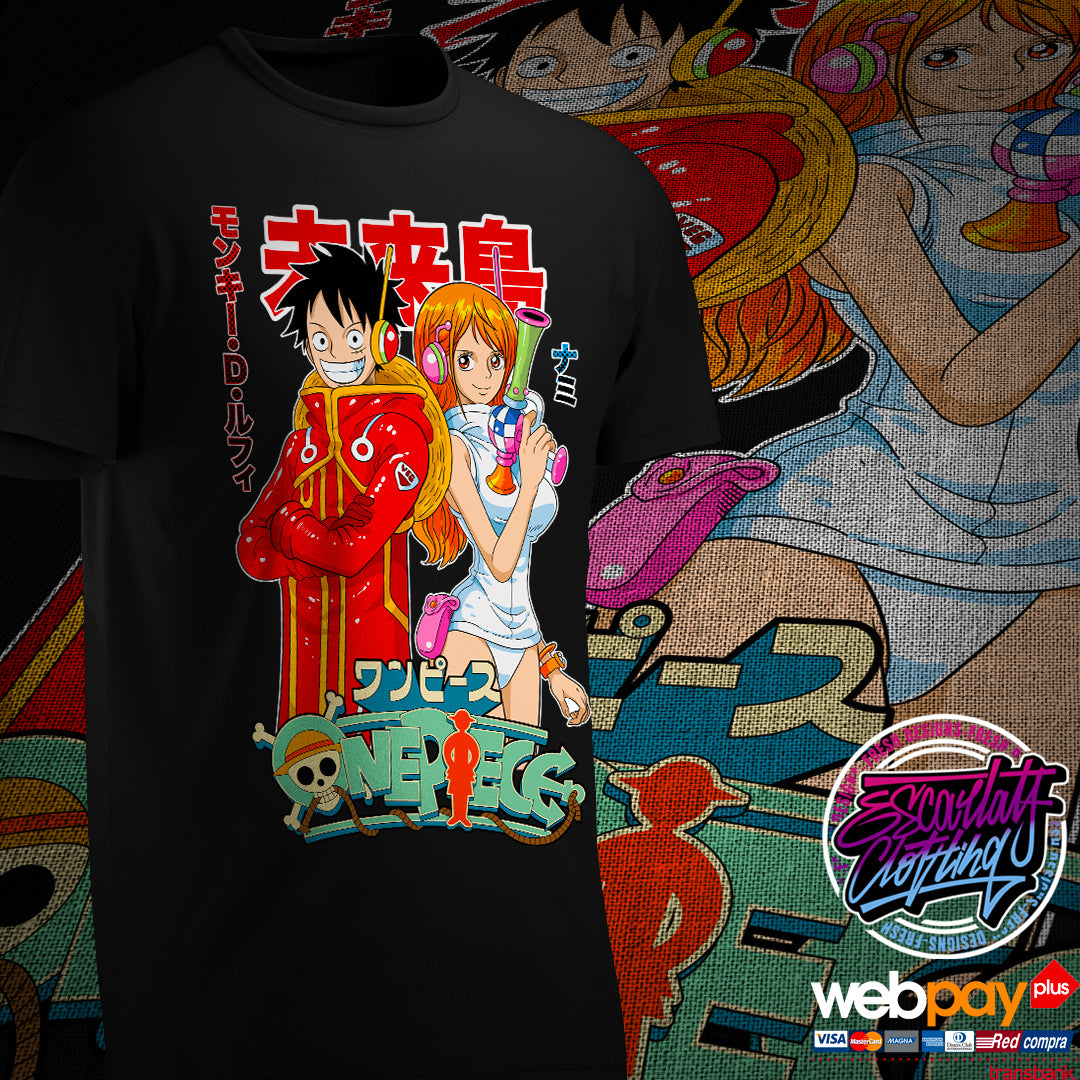 POLERA LUFFY Y NAMI - ONE PIECE