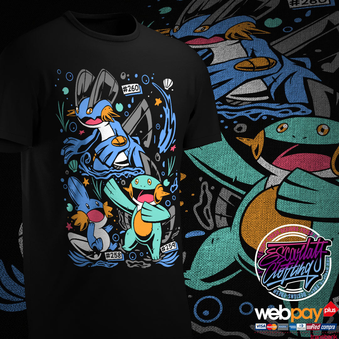 POLERA LINEA EVOLUTIVA MUDKIP - POKEMON