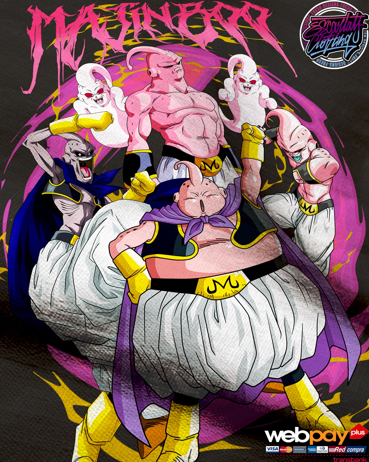 POLERA MAJIN BUU X 4 - DRAGONBALL Z