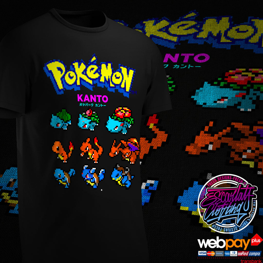 POLERA INICIALES KANTO PIXEL - POKEMON