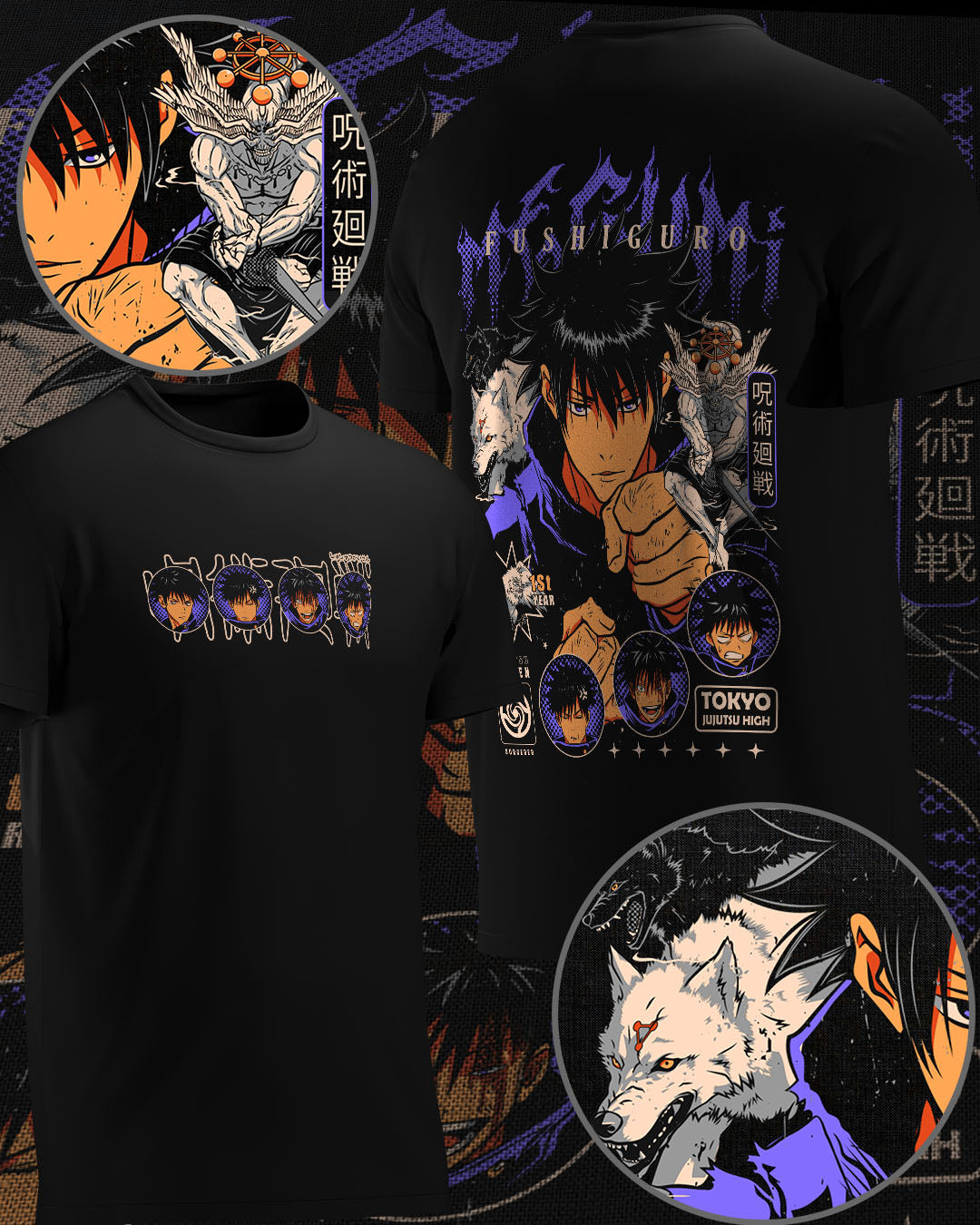 POLERA MEGUMI FUSHIGURO - JUJUTSU KAISEN