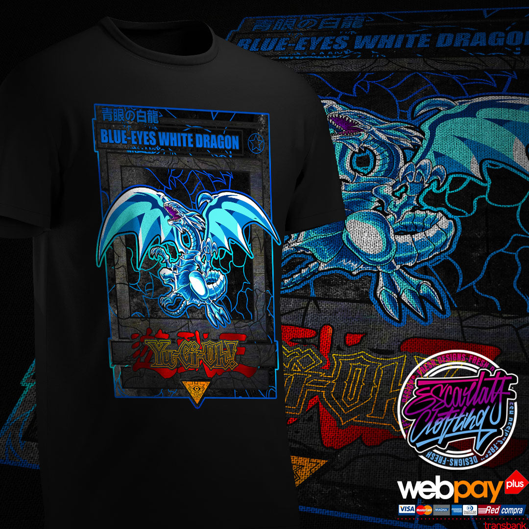 POLERA DRAGON BLANCO DE OJOS AZULES - YUGIOH