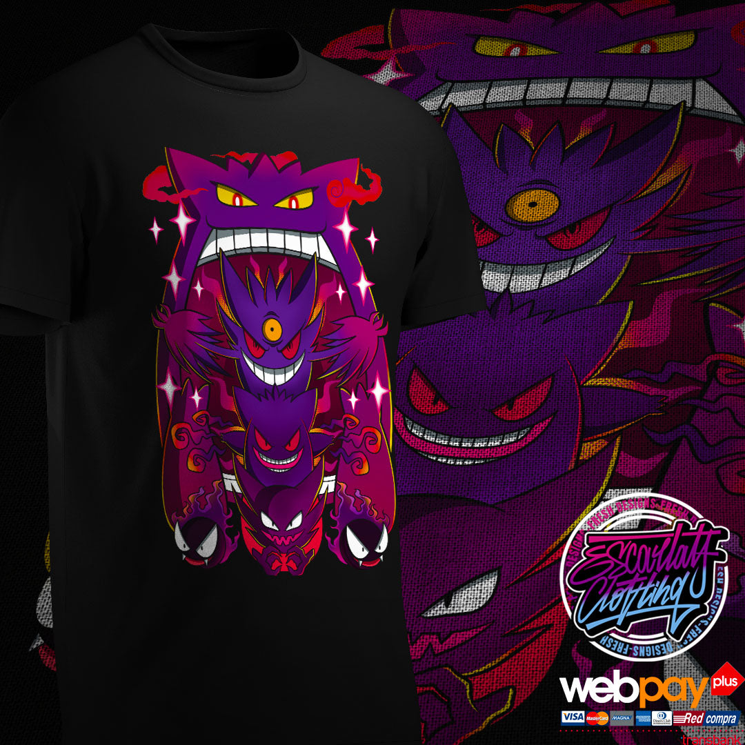 POLERA GENGAR LINEA EVOLUTIVA - POKEMON