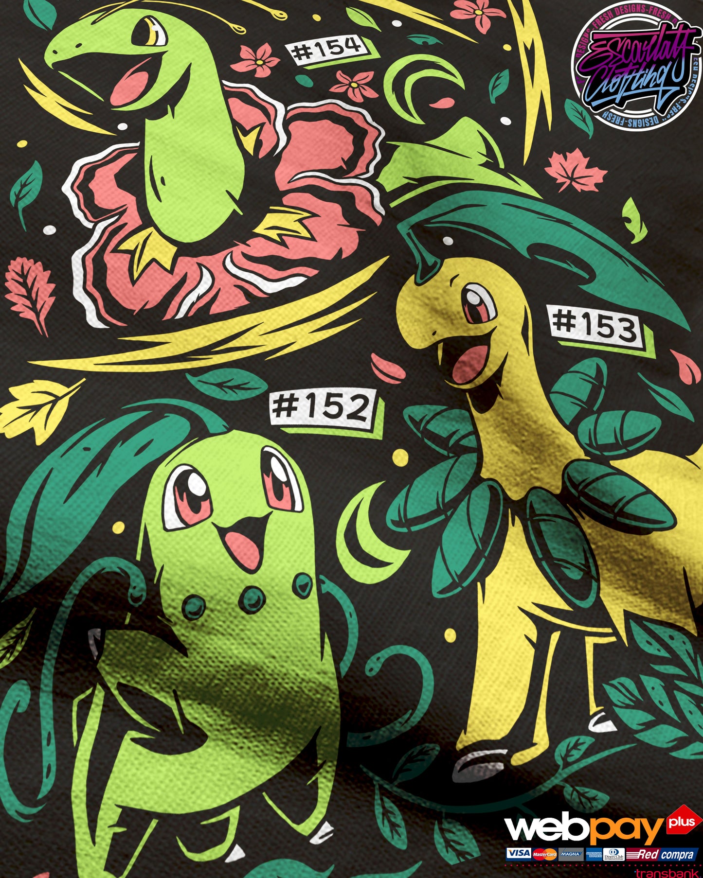 POLERA LINEA EVOLUTIVA CHIKORITA - POKEMON