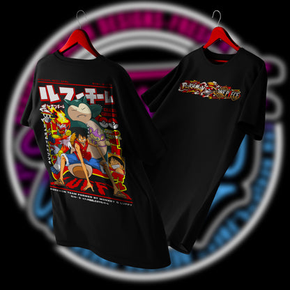 POLERA LUFFY EQUIPO POKEON DROP 2026 - POKEMON X ONE PIECE