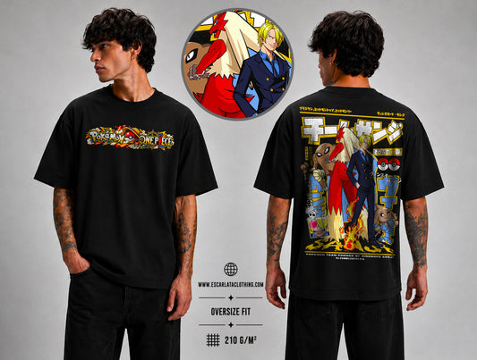 OVERSIZE POLERA - SANJI EQUIPO POKEMON DROP 2026 - POKEMON X ONE PIECE