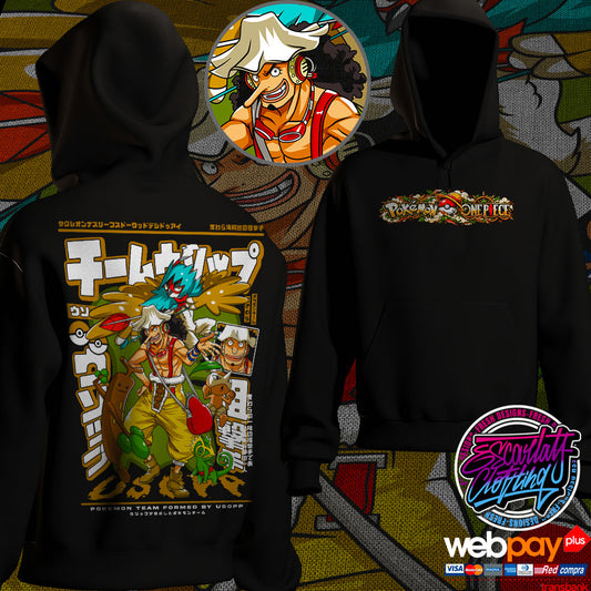 HOODIE USOPP EQUIPO POKEMON DROP 2026 - POKEMON X ONE PIECE