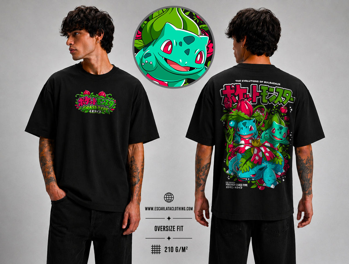 OVERSIZE POLERA - BULBASAUR LINEA EVOLUTIVA DROP 2026 - POKEMON