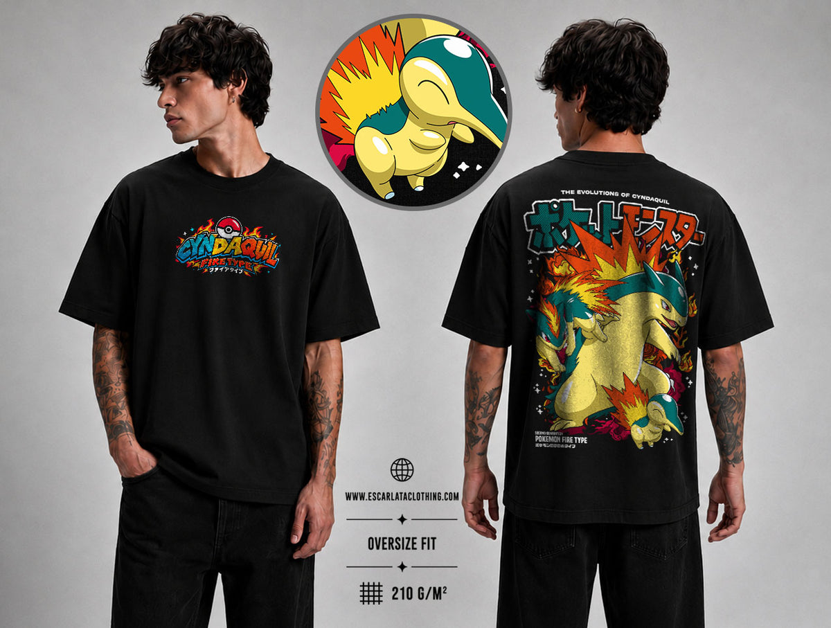 OVERSIZE POLERA - CYNDAQUIL LINEA EVOLUTIVA DROP 2026 - POKEMON
