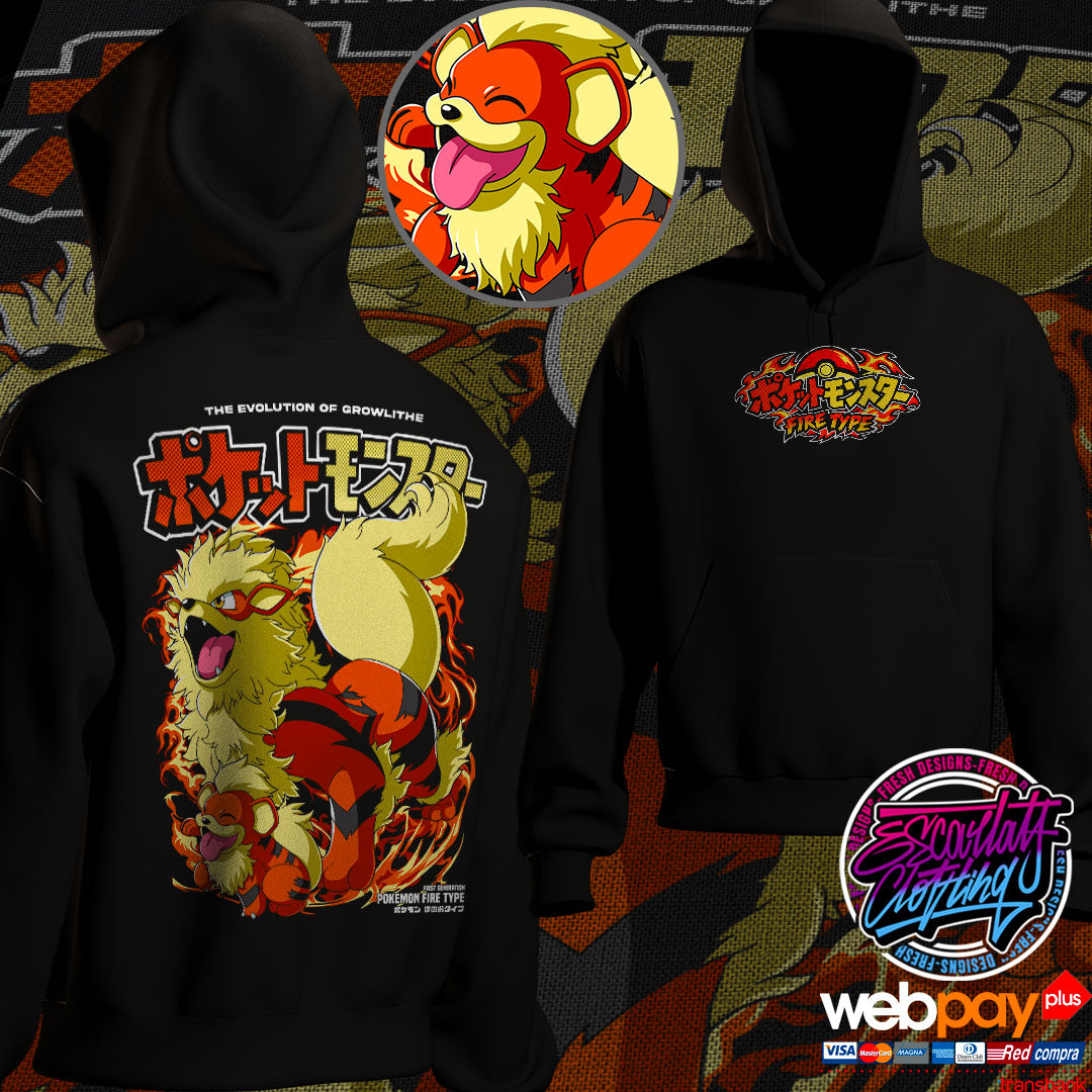 HOODIE GROWLITHE LINEA EVOLUTIVA DROP 2026 - POKEMON
