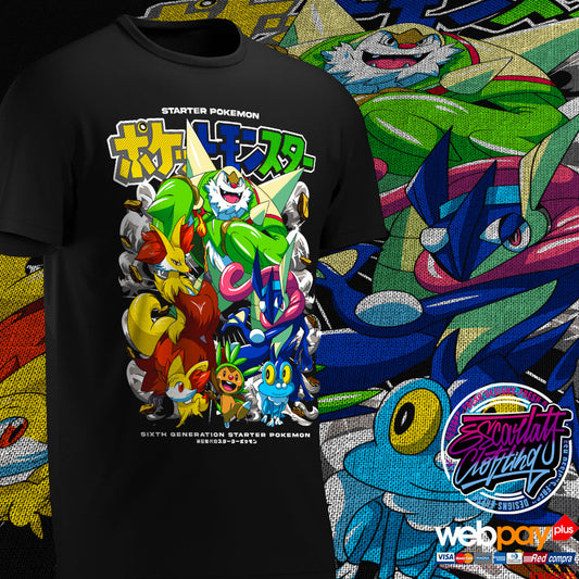 POLERA INICIALES SEXTA GENERACION COLECCION 2025 - POKEMON