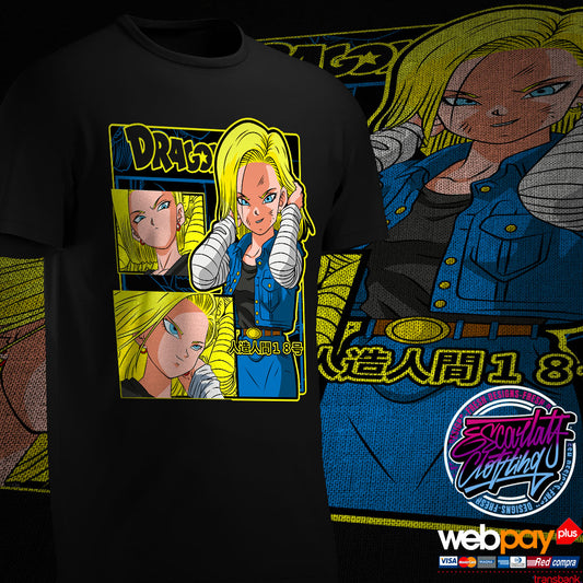 POLERA NUMERO 18 FULLCOLOR - DRAGONBALL Z
