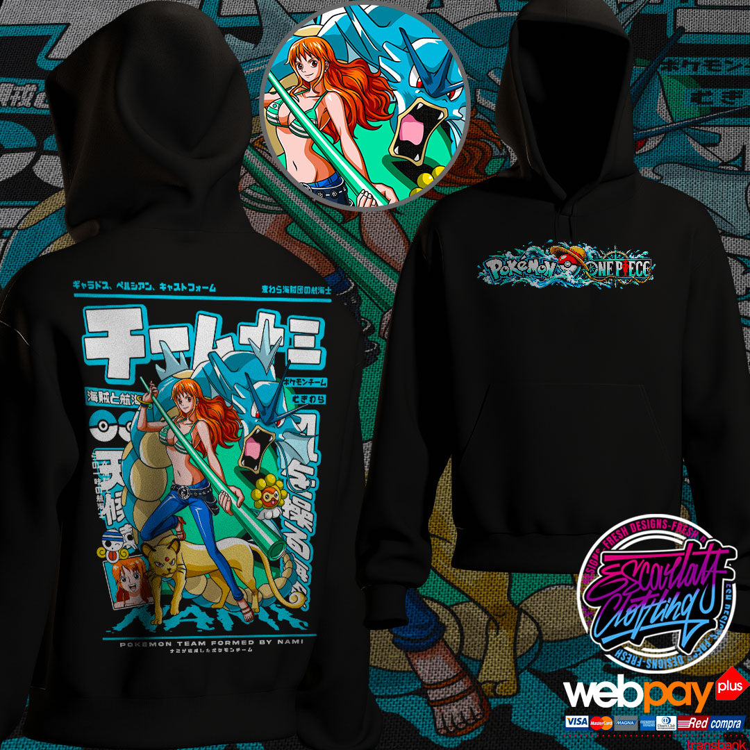 HOODIE NAMI EQUIPO POKEMON DROP 2026 - POKEMON X ONE PIECE