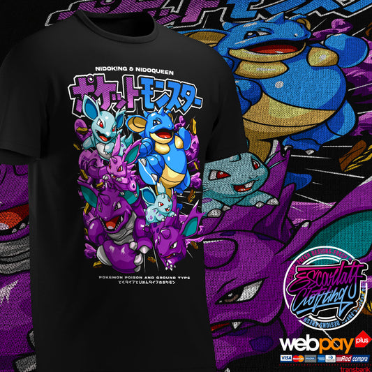 POLERA NIDOKING & NIDOQUEEN COLECCION 2025 - POKEMON
