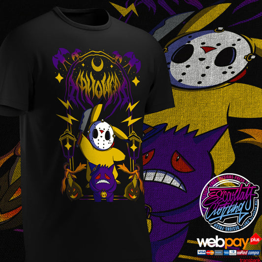 POLERA PIKACHU Y GENGAR HALLOWEEN- POKEMON