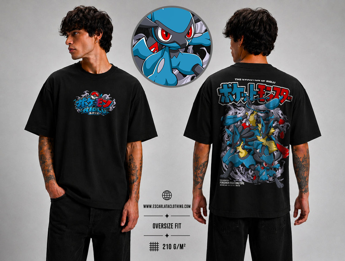 OVERSIZE POLERA -RIOLU LINEA EVOLUTIVA DROP 2026 - POKEMON