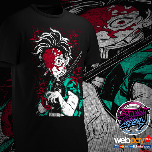 POLERA TANJIRO DEMON - KIMETSU NO YAIBA