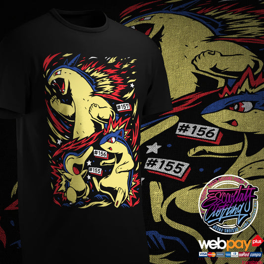 POLERA LINEA EVOLUTIVA CYNDAQUIL - POKEMON