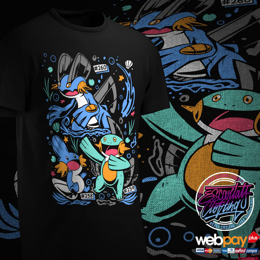 POLERA LINEA EVOLUTIVA MUDKIP - POKEMON