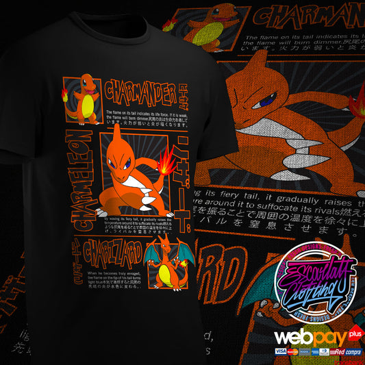 POLERA CHARMANDER LINEA EVOLUTIVA - POKEMON