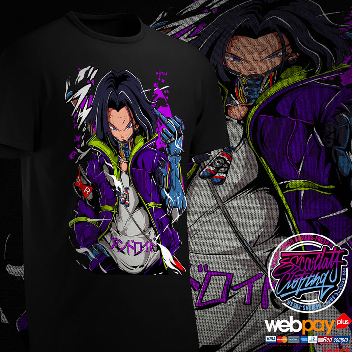 POLERA ANDROIDE NUMERO 17 URBANO - DRAGONBALL Z – ESCARLATA CLOTHING