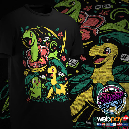 POLERA LINEA EVOLUTIVA CHIKORITA - POKEMON