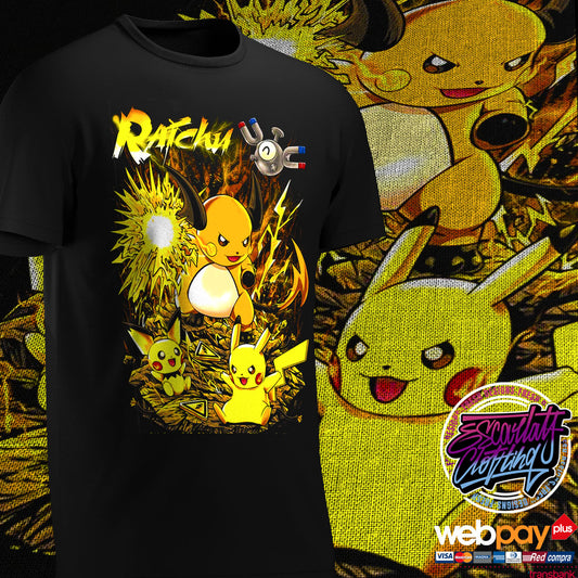 POLERA PICHU, PIKACHU Y RAICHU - POKEMON