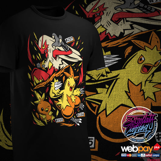 POLERA LINEA EVOLUTIVA TORCHIC - POKEMON