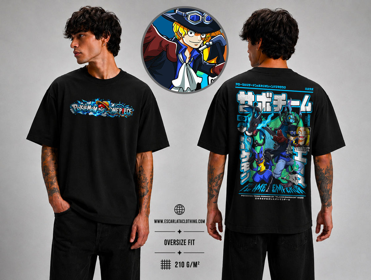 OVERSIZE POLERA -SABO EQUIPO POKEMON DROP 2026 - POKEMON X ONE PIECE