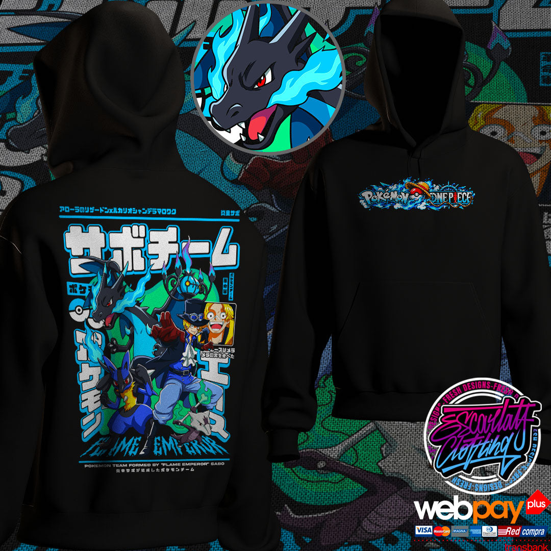 HOODIE SABO EQUIPO POKEMON DROP 2026 - POKEMON X ONE PIECE