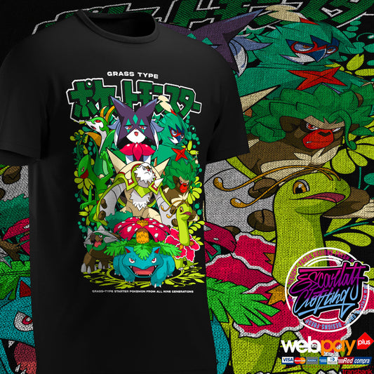 POLERA POKEMON TIPO PLANTA - COLECCION 2025