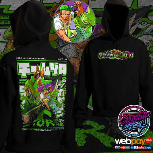 HOODIE ZORO EQUIPO POKEMON DROP 2026 - POKEMON X ONE PIECE